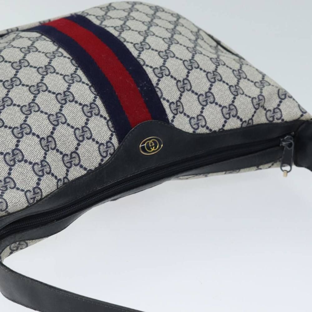 GUCCI GG Supreme Sherry Line Shoulder Bag PVC Navy Red 10 2 3840 Auth yk12637 - Picture 6 of 16